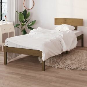 vidaXL Rama łóżka, miodowy brąz, 90x190 cm, drewno sosnowe, pojedyncza obraz