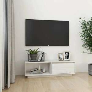 vidaXL Szafka pod telewizor, biała, 110x30x33, 5 cm, drewno sosnowe obraz