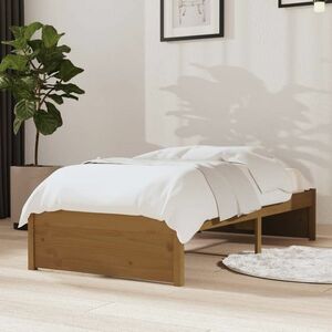 vidaXL Rama łóżka, miodowy brąz, lite drewno, 75x190 cm obraz