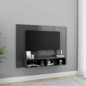 vidaXL Wisząca szafka pod TV, szara, wysoki połysk, 120x23, 5x90 cm obraz