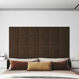 vidaXL Panele ścienne, 12 szt., brązowe, 30x30 cm, tkanina, 1, 08 m² obraz