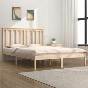 vidaXL Rama łóżka, lite drewno sosnowe, 120x200 cm obraz