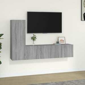 vidaXL Zestaw 3 szafek TV, szary dąb sonoma, materiał drewnopochodny obraz