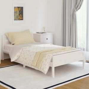 vidaXL Rama łóżka, lite drewno sosnowe, 100x200 cm, białe obraz