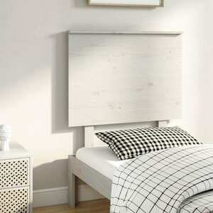 vidaXL Wezgłowie łóżka, białe, 79x6x82, 5 cm, lite drewno sosnowe obraz