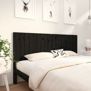 vidaXL Wezgłowie łóżka, czarne, 185, 5x4x100 cm, lite drewno sosnowe obraz