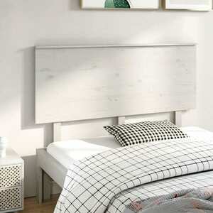 vidaXL Wezgłowie łóżka, białe, 144x6x82, 5 cm, lite drewno sosnowe obraz