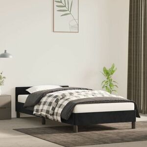 vidaXL Rama łóżka z zagłówkiem, czarna, 80x200 cm, aksamitna obraz