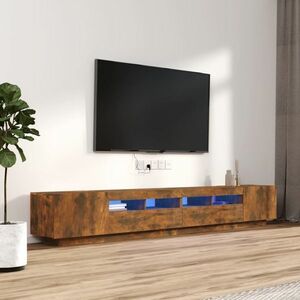 vidaXL Zestaw 3 szafek TV z oświetleniem LED, przydymiony dąb obraz