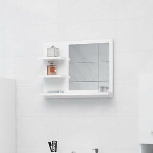 vidaXL Lustro łazienkowe, białe 60x10, 5x45 cm, materiał drewnopochodny obraz
