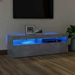 vidaXL Szafka pod TV z oświetleniem LED, szarość betonu, 120x35x40 cm obraz