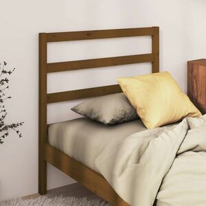 vidaXL Wezgłowie łóżka, brązowe, 106x4x100 cm, lite drewno sosnowe obraz