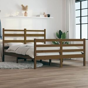 vidaXL Rama łóżka, lite drewno sosnowe, 160 x 200 cm, miodowy brąz obraz