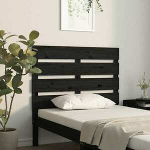 vidaXL Wezgłowie łóżka, czarne, 75x3x80 cm, lite drewno sosnowe obraz