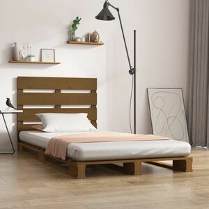 vidaXL Rama łóżka, miodowy brąz, 100 x 200 cm, lite drewno sosnowe obraz
