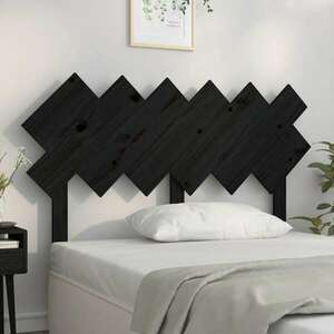 vidaXL Wezgłowie łóżka, czarne, 132x3x81 cm, lite drewno sosnowe obraz