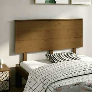 vidaXL Wezgłowie łóżka, miodowy brąz, 139x6x82, 5, lite drewno sosnowe obraz