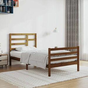 vidaXL Rama łóżka, miodowy brąz, lite drewno, 90x200 cm obraz