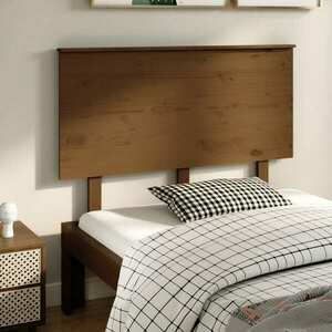 vidaXL Wezgłowie łóżka, miodowy brąz, 124x6x82, 5 cm, drewno sosnowe obraz