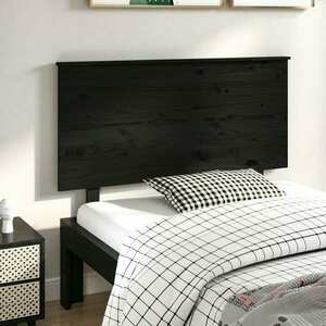 vidaXL Wezgłowie łóżka, czarne, 124x6x82, 5 cm, lite drewno sosnowe obraz
