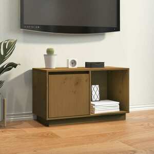vidaXL Szafka pod TV, miodowy brąz, 74x35x44 cm, lite drewno sosnowe obraz
