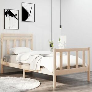 vidaXL Rama łóżka, 90x190 cm, pojedyncza, lite drewno obraz