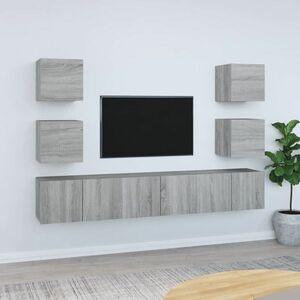 vidaXL Zestaw 7 szafek TV, dąb sonoma, materiał drewnopochodny obraz