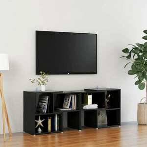 vidaXL Szafka pod telewizor, czarna, wysoki połysk, 104x30x52 cm obraz