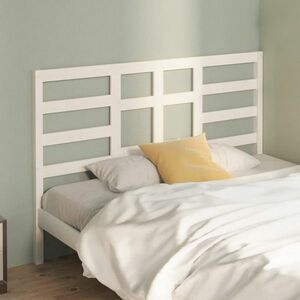 vidaXL Wezgłowie łóżka, białe, 126x4x104 cm, lite drewno sosnowe obraz