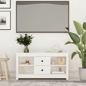vidaXL Szafka pod telewizor, biała, 103x36, 5x52 cm, drewno sosnowe obraz