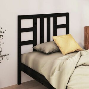 vidaXL Wezgłowie łóżka, czarne, 96x4x100 cm, lite drewno sosnowe obraz