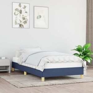 vidaXL Rama łóżka, niebieska, tkanina, 90 x 200 cm obraz