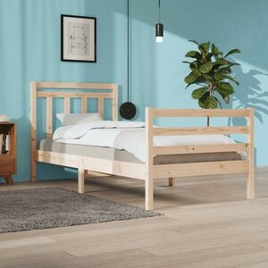 vidaXL Rama łóżka, lite drewno, 90x200 cm obraz