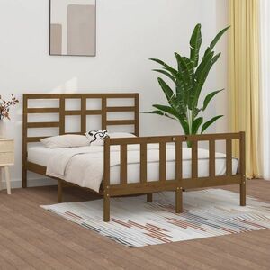 vidaXL Rama łóżka, miodowy brąz, lite drewno sosnowe, 120x200 cm obraz