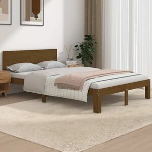 vidaXL Rama łóżka z litego drewna, 120x190 cm, 4FT, podwójna obraz