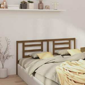 vidaXL Wezgłowie łóżka, miodowy brąz, 156x4x100cm, lite drewno sosnowe obraz