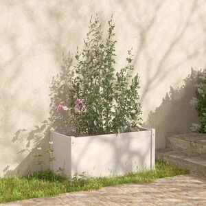 vidaXL Donica ogrodowa, biała, 100x50x50 cm, lite drewno sosnowe obraz