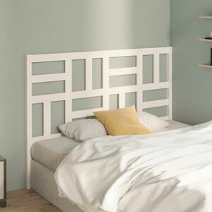 vidaXL Wezgłowie łóżka, białe, 126x4x104 cm, lite drewno sosnowe obraz