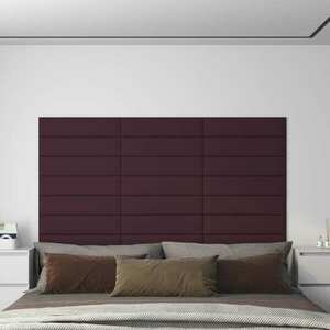 vidaXL Panele ścienne, 12 szt., fioletowe, 60x15 cm, tkanina, 1, 08 m² obraz