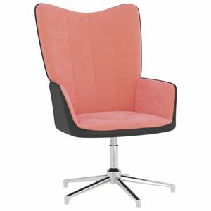 vidaXL Fotel różowy, aksamit i PVC obraz