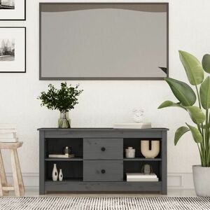 vidaXL Szafka pod telewizor, szara, 103x36, 5x52 cm, drewno sosnowe obraz