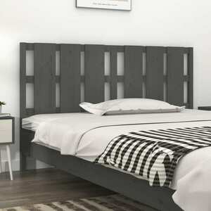 vidaXL Wezgłowie łóżka, szare, 165, 5x4x100 cm, lite drewno sosnowe obraz