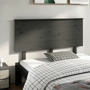 vidaXL Wezgłowie łóżka, szare, 144x6x82, 5 cm, lite drewno sosnowe obraz