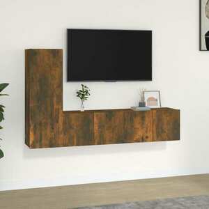 vidaXL Zestaw 3 szafek TV, przydymiony dąb, materiał drewnopochodny obraz