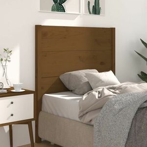 vidaXL Wezgłowie łóżka, miodowy brąz, 96x4x100 cm, lite drewno sosnowe obraz