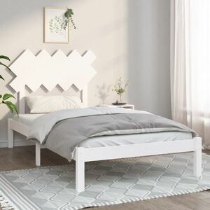 vidaXL Rama łóżka, biała, 100 x 200 cm, lite drewno obraz