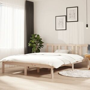 vidaXL Rama łóżka, lite drewno, 140 x 200 cm obraz