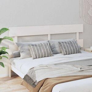 vidaXL Wezgłowie łóżka, białe, 184x3x81 cm, lite drewno sosnowe obraz