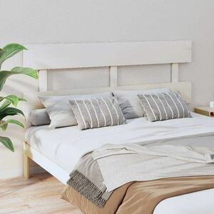 vidaXL Wezgłowie łóżka, białe, 164x3x81 cm, lite drewno sosnowe obraz