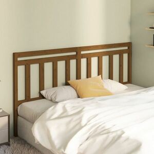 vidaXL Wezgłowie łóżka, brązowe, 186x4x100 cm, lite drewno sosnowe obraz